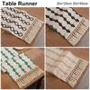 1Pcs Cream Brown Macrame Burlap Tablerunner  Summer Home Wedding Party Decoration