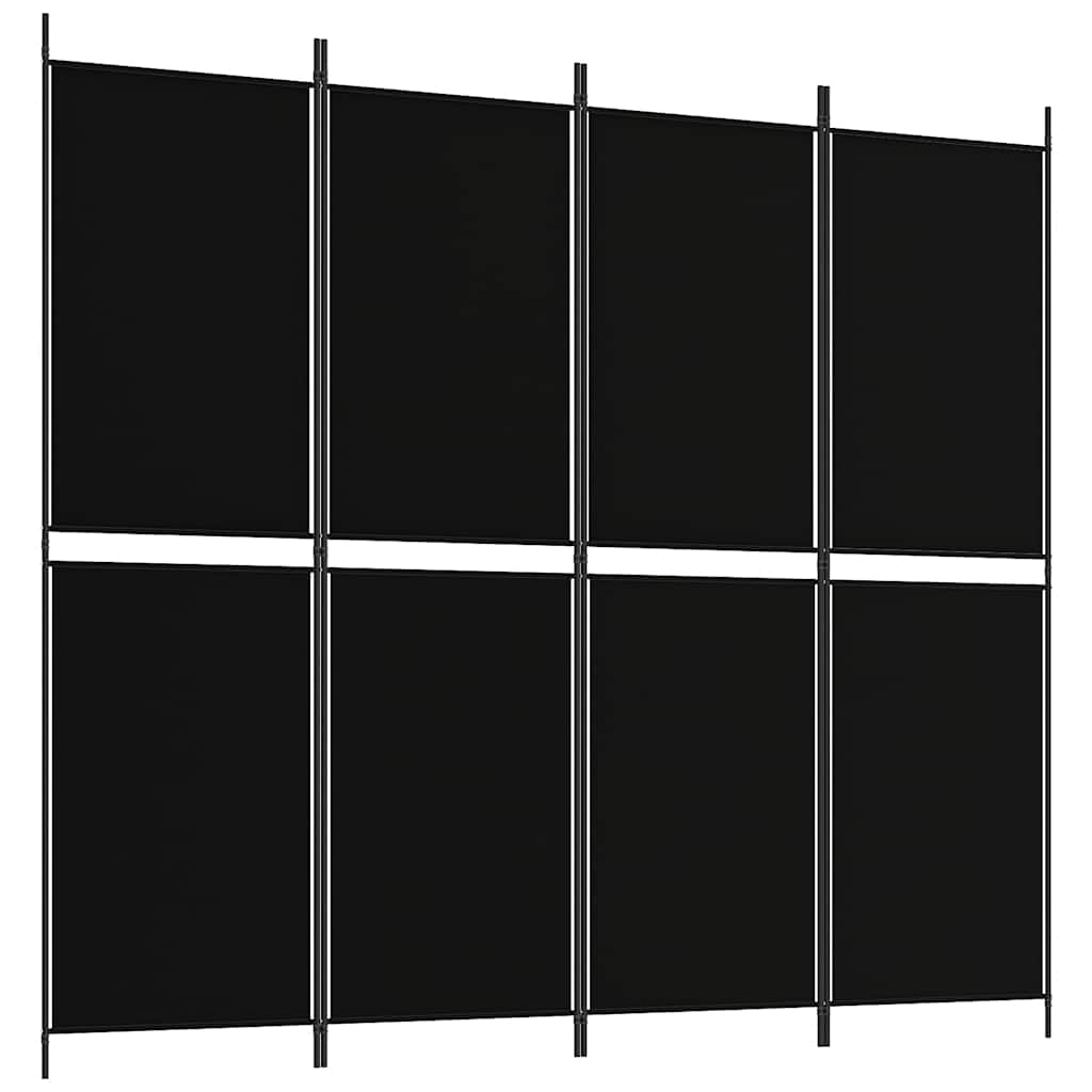 Vidaxl Parawan 4-Panelowy, Czarny, 200 X 180 Cm, Tkanina