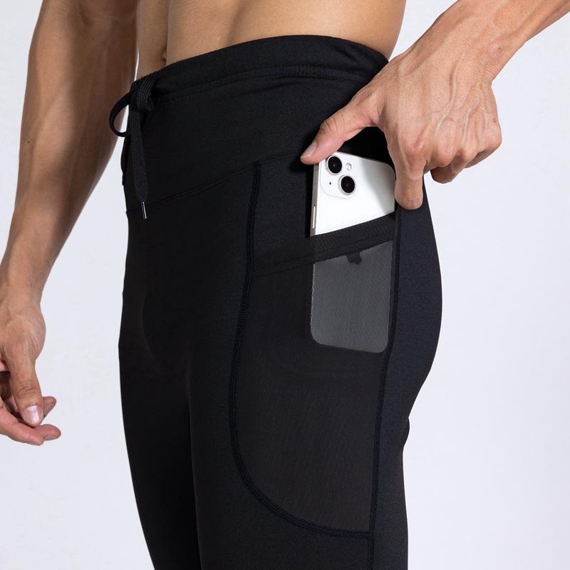 Men's and Women's Fleece-Lined Quick-Dry High-Waisted Compression Fitness Tights for Outdoor Fitness, Marathon, Training, and Racing.