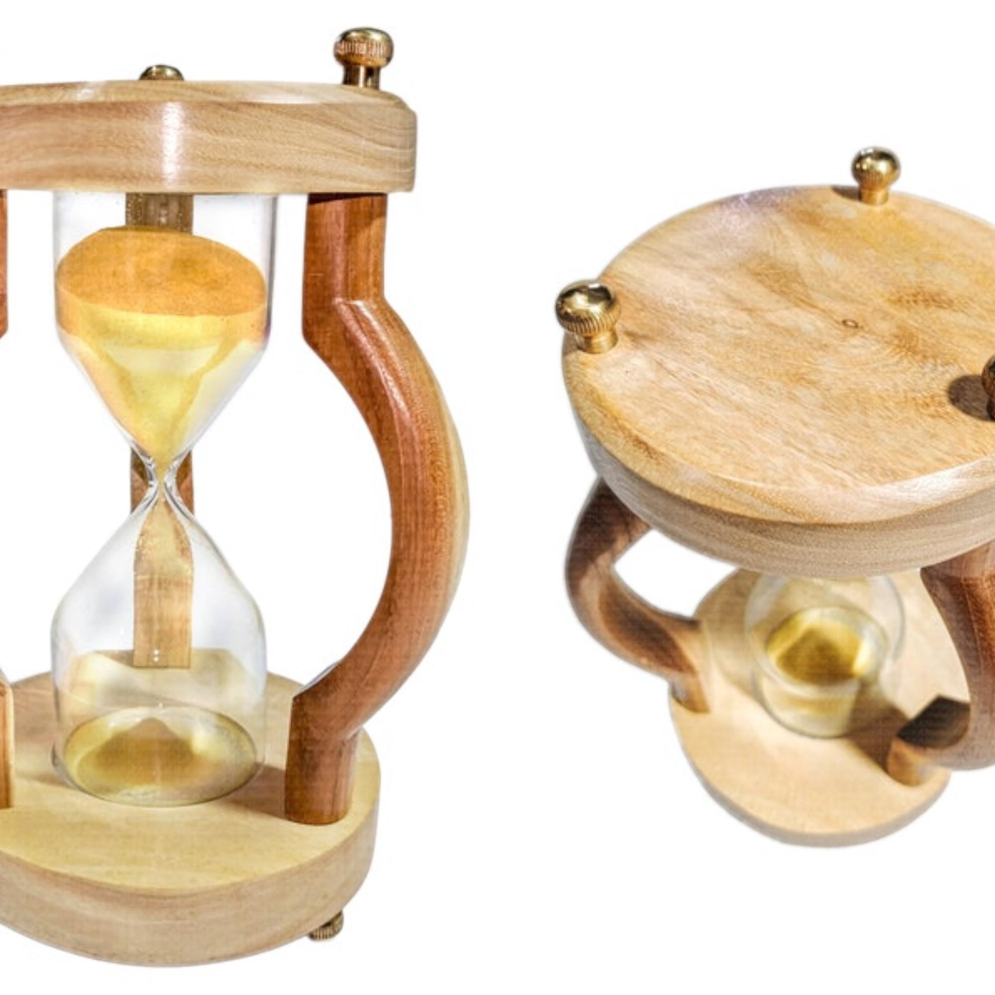 

Персонализированные 10-минутные деревянные песочные часы-таймер декоративные(Круглое основание, желтое)- Деревянные украшения для дома и офиса, рождественский декор