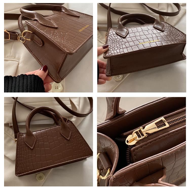 Chic Faux Leather Handbag for Women Minimalist Simple Style Shoulder Crossbody Bag