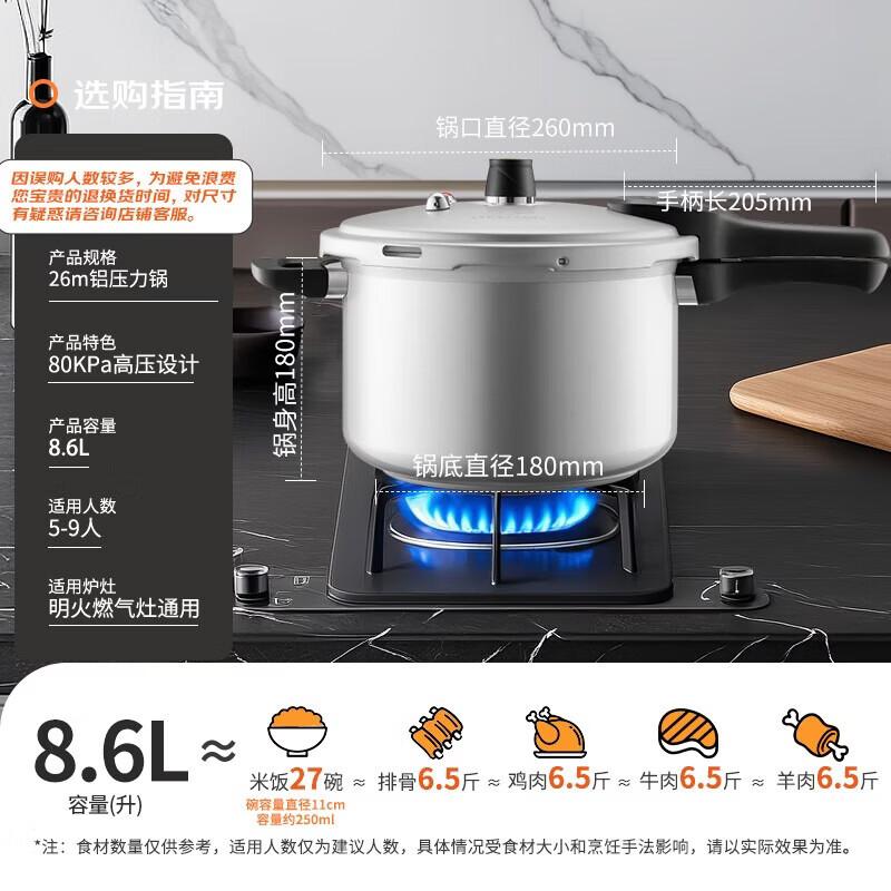 ASD 8.6L Aluminum Alloy Explosion-Proof Pressure Cooker