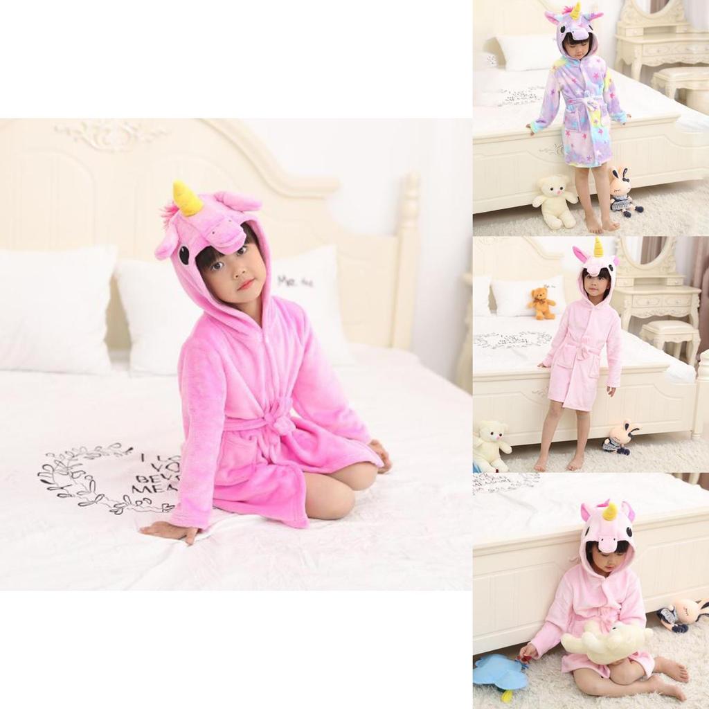 Soft And Cozy Unicorn Kids Bathrobe For Girls Boys Sleepwear Nightwear
