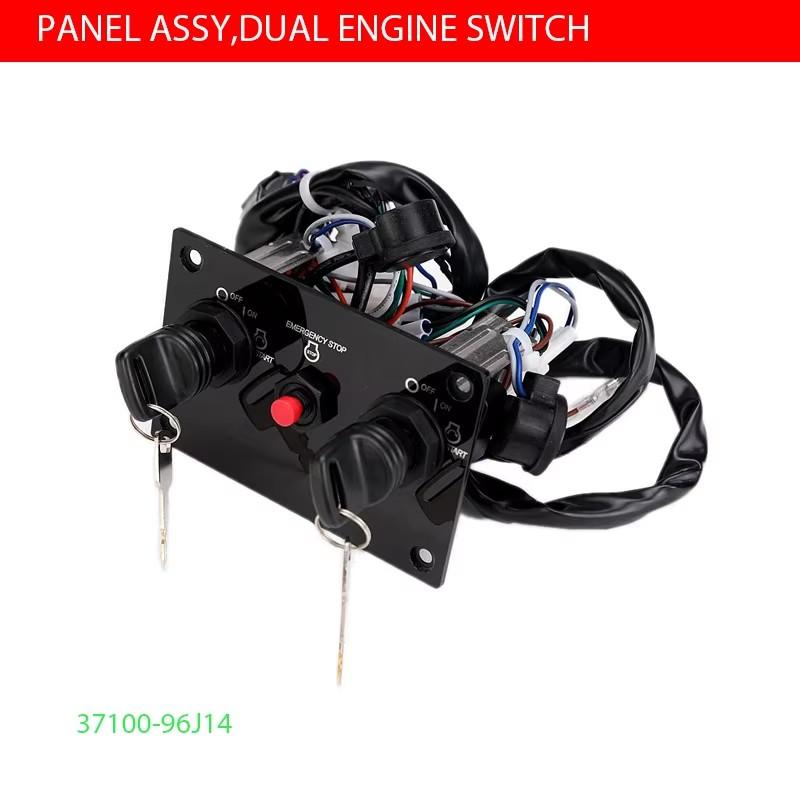 PANEL ASSY,DUAL ENGINE SWITCH Dual Ignition Key Switch Panel 37100-96J14 NEW For Suzuki DF100A 115A Marine Outboard 37100-96J14