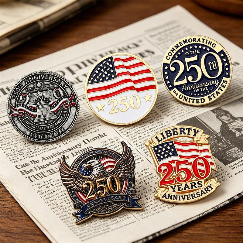2026 USA 250th Independence Anniversary Eco-friendly Enamel Brooch Pin