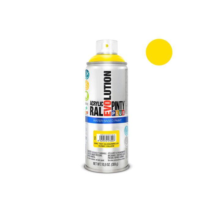 Peinture En Aérosol Pintyplus Evolution Water-based 520cc Ral 1021 Jaune Signalisation