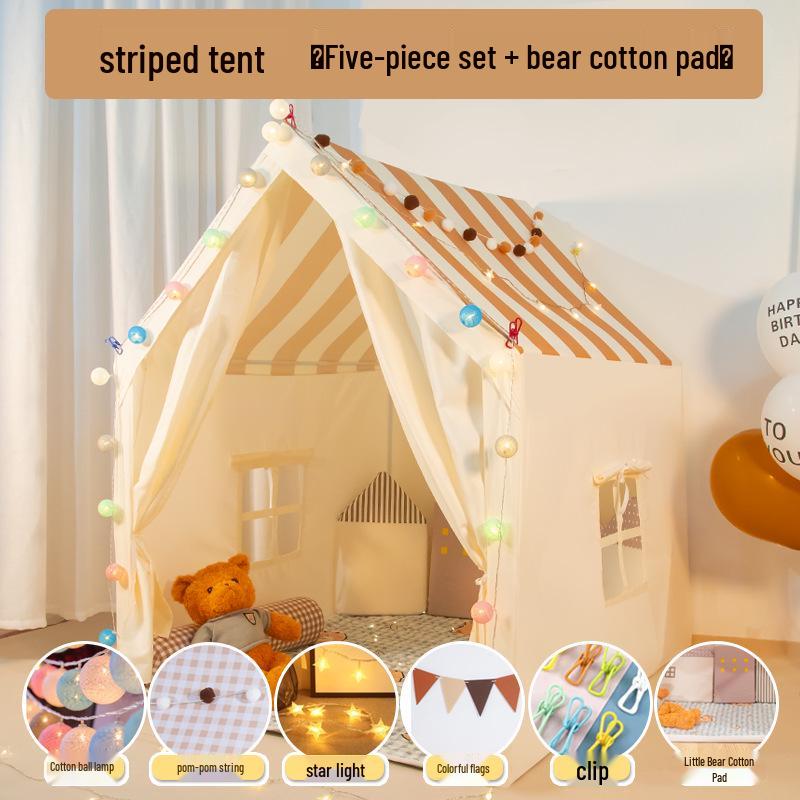 Kids' Indoor Castle Play Tent for Girls & Boys: Princess Room with Separate Beds