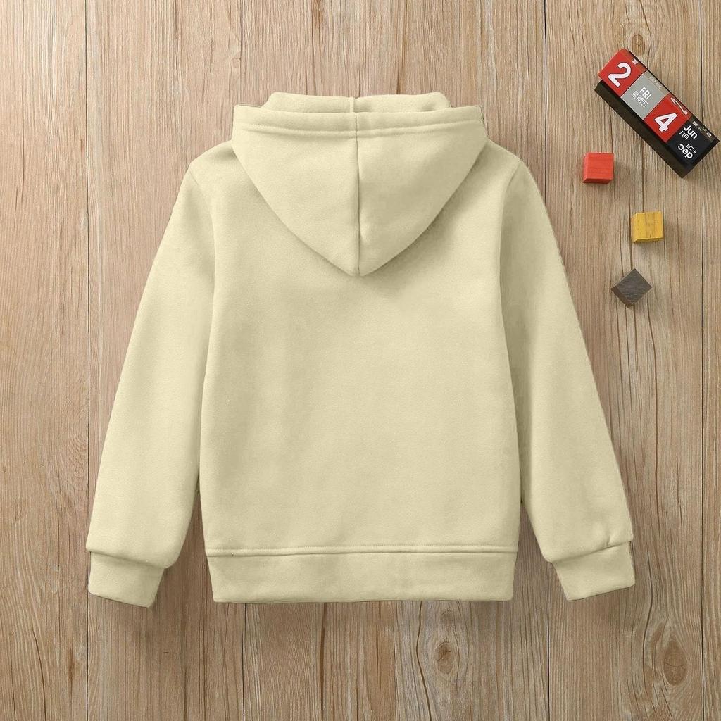 Kindermode Einfarbig Langarm Freizeitjacke Reißverschluss Kapuzenpullover Sweatshirt Jacke