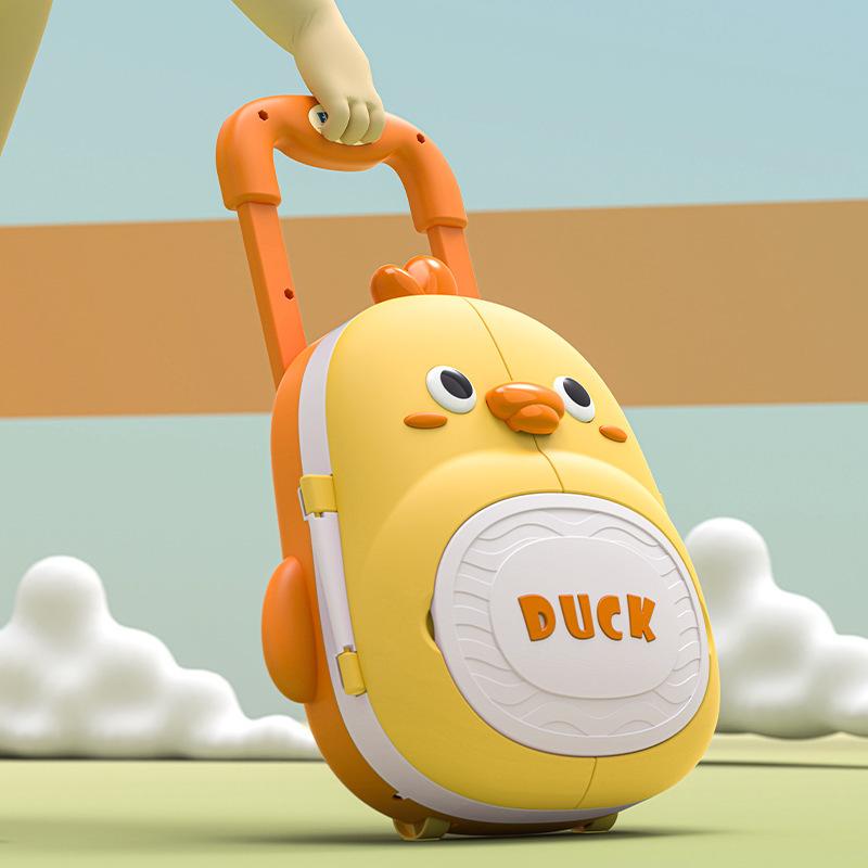 Moe duck electric fishing trolley box children's early childhood games multifunctional magnetic rotating fishing platform toys
