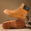 Echt Leer Dikke Zool Mode Laarzen Nieuwe Heren en Dames Britse Stijl Gele Laarzen Antislip Werkschoenen Levensmiddelen Schoenen