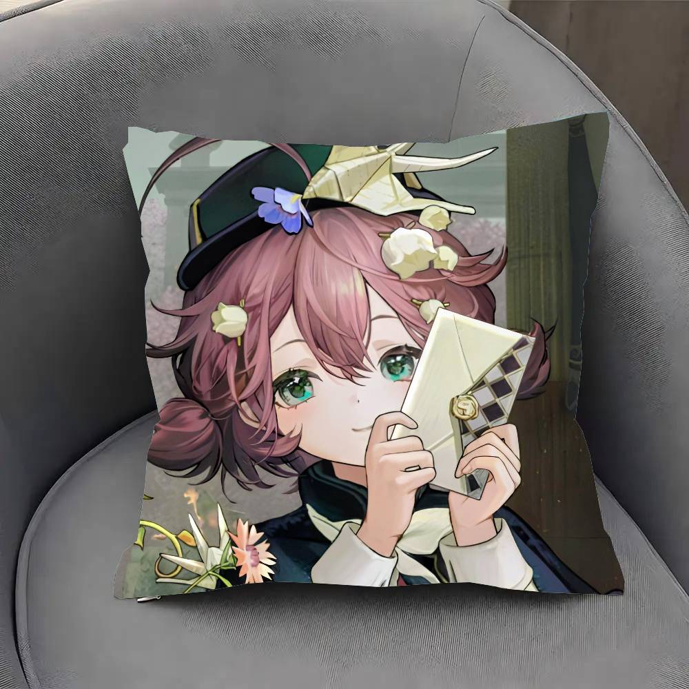 Flutterpage Reverse  Anime Pillow Case Fashion Square Pillowcase Bedroom Sofa Room Ins Decoration Leisure