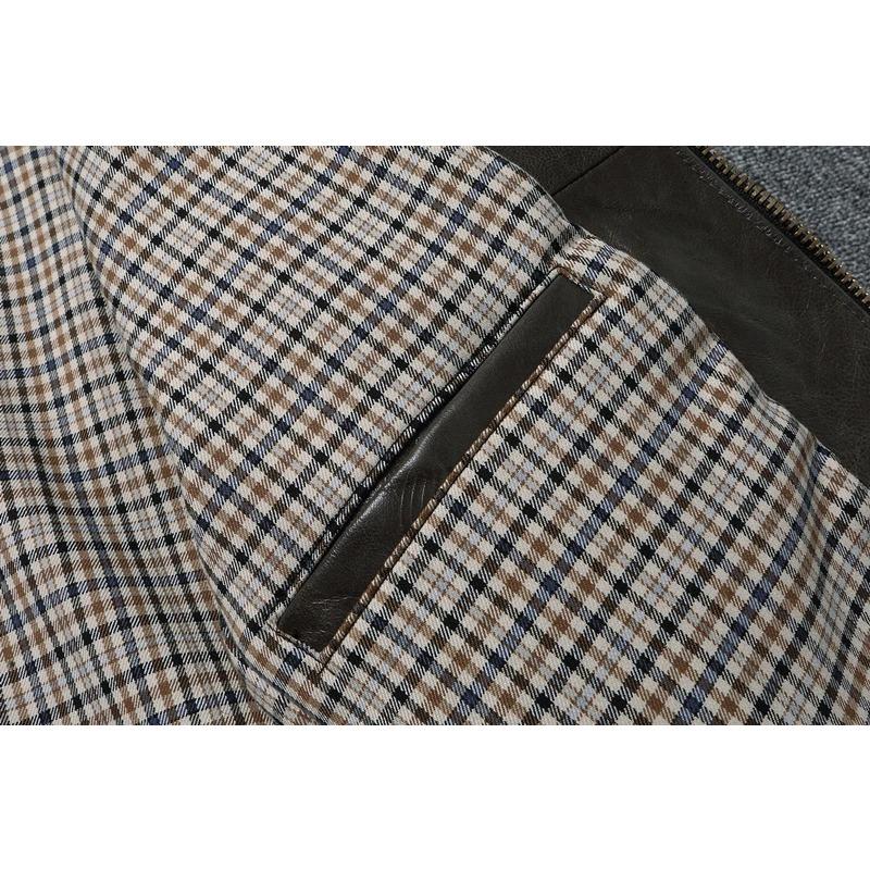 Čínská velikost Pánská kožená bunda z pravé hovězí kůže Pánské bundy Slim Šedá Hnědá Bunda se stojáčkem Pro muže Jaro Podzim