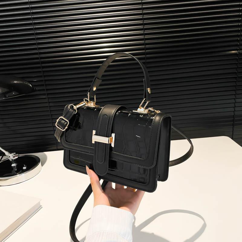 French Fashion Niche Design Portable Small Bag Women's 2025 Autumn New Crocodile Pattern High-value Small Square Bag