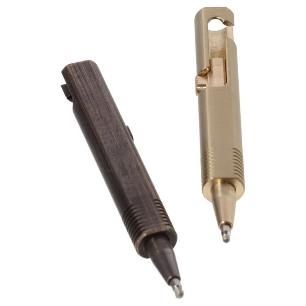 All-Metal Mini Brass Pen Easy Carry Neutral Ballpoint Pen Travel Pocket Pen Signature Gift