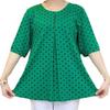 2023 Summer Trendy Mid-Sleeve Polka Dot Round Neck Korean Plus Size Top