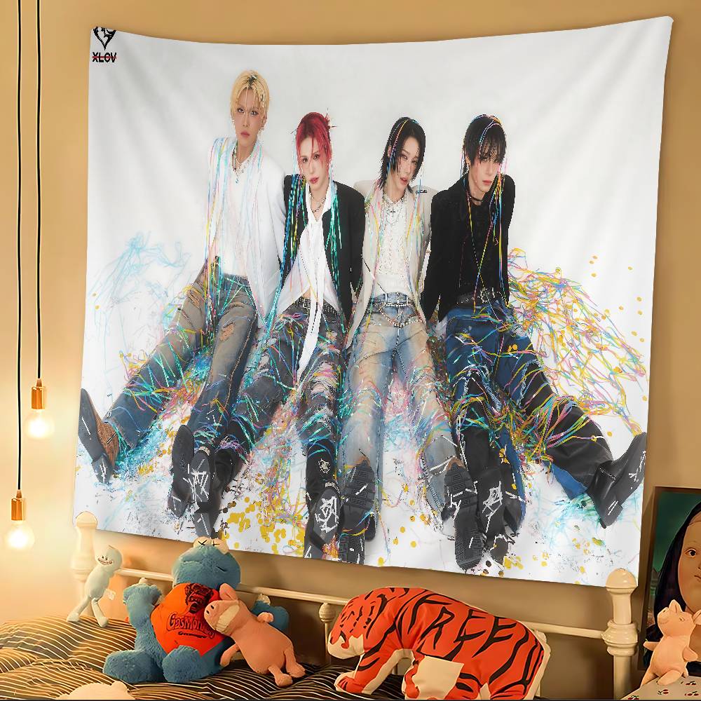 Popular Kpop Group X-XLov Hanging Bohemian Tapestry Hanging Tarot Hippie Wall Rugs Dorm Japanese Tapestry