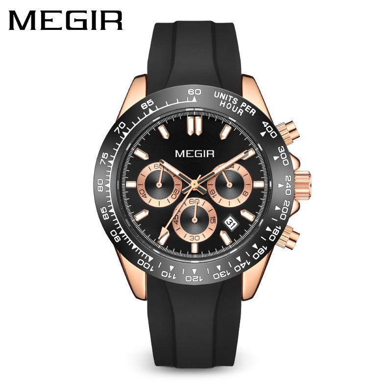 Quartz Watch Multi-Function Timing Waterproof Sports Watch Watc Men'S Watch 8104 Silicone