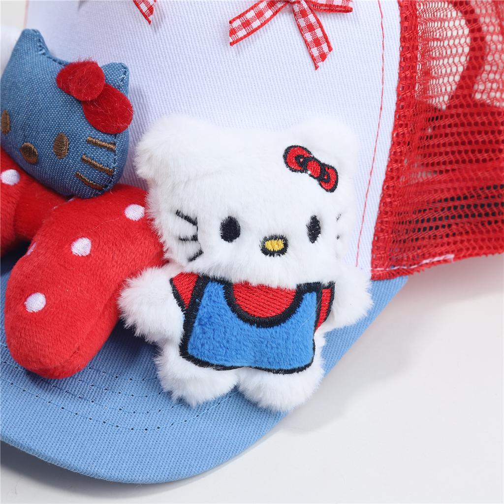 2025 new cute kitten bow cap children y2k Yabi wind show face small breathable baseball cap