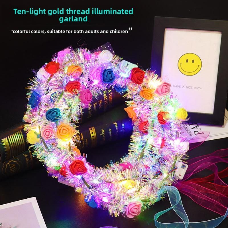 Led Light Flower Hair Accessory For Brides And Party Decorations Suitable For All Ages