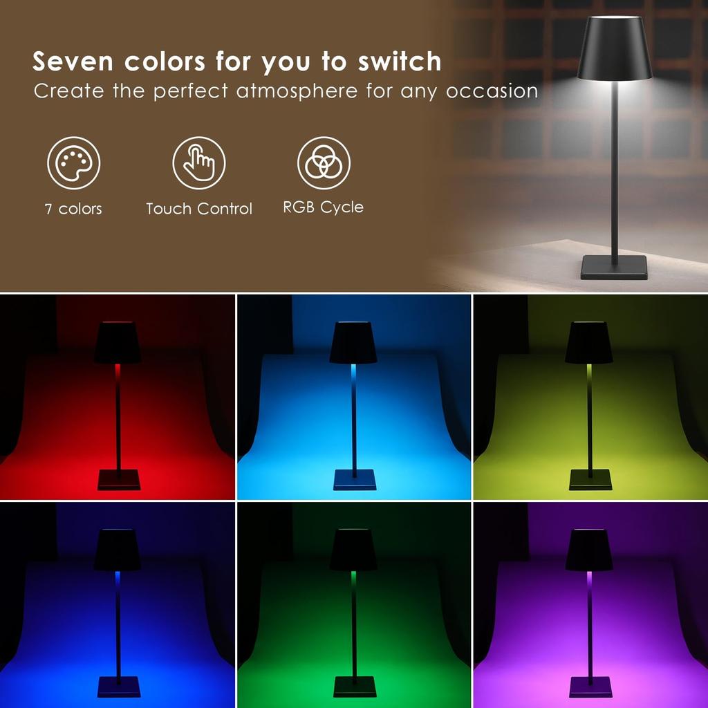 IRALAN USB Rechargeable LED Table Lamp Touch Switch Desk Lamp Bar Reading Night Lamp Bedside Table Lights Decoration for Bedroom