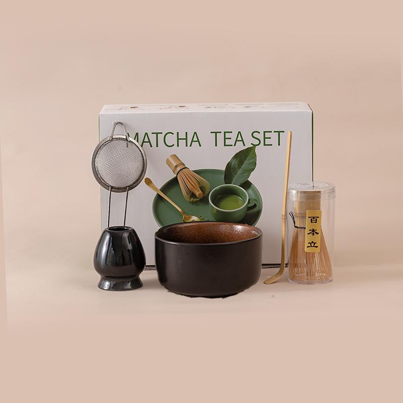 

5-7PCS/Set Japanese Matcha Bowl , Spoon, Tea Whisk, Sieve Mesh, Perfect Gift For Ceremony, Traditional Decoration White gift box Six-piece Set