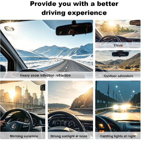Sun Visor Extender For Car, Enhanced UV400 Anti-Glare, Adjustable Mount With PC Lens, Universal Car Anti-UV Polarized Sun Visor Extender Attachment,