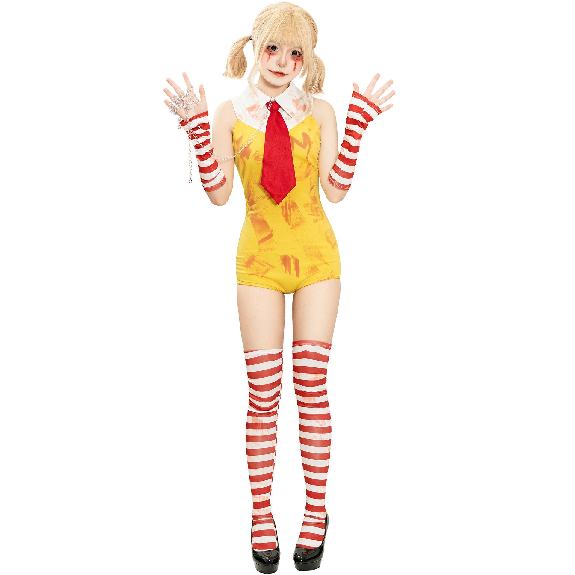 

S-XL Хэллоуин пародия кровь вампира COS Макдоналдс костюм, вестерн праздничный карнавальный костюм S жёлтый