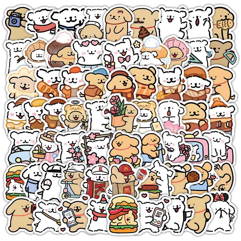 120 Cute Puppy Line Stickers for Children's Stationery, Laptop, and Water Cup Decoration