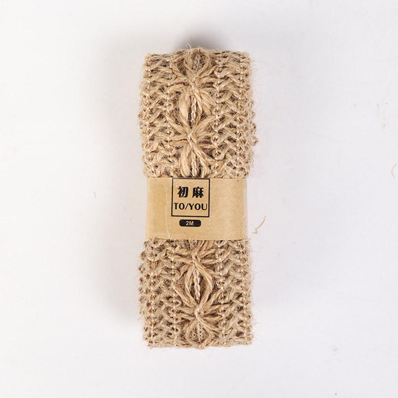 Festival-Dekoration, Kunsthandwerk, natürliches Band, Jute-Sackleinen, DIY-Partyzubehör, Hanfband, Geschenk, 2 m/Rolle 