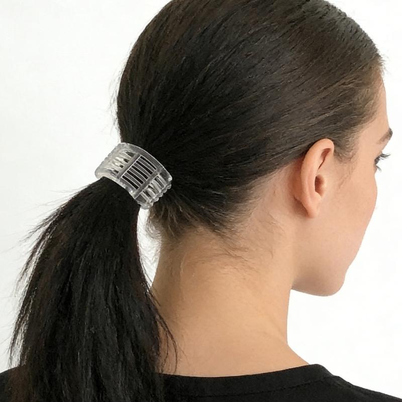 Transparent Small Ponytail Holder Hair Clip Set with Two Sizes Lightweight Comfortable for Women Girls Daily Use