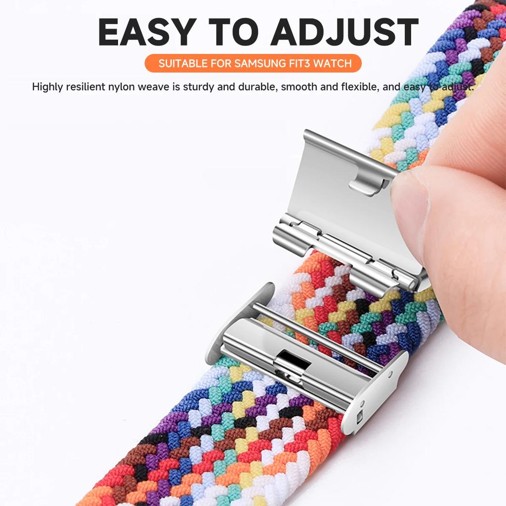 Braided Bands for Samsung Galaxy Fit 3 Sports Strap Adjustable Replacement Correa Nylon Bracelet for Samsung Galaxy Fit3 Band