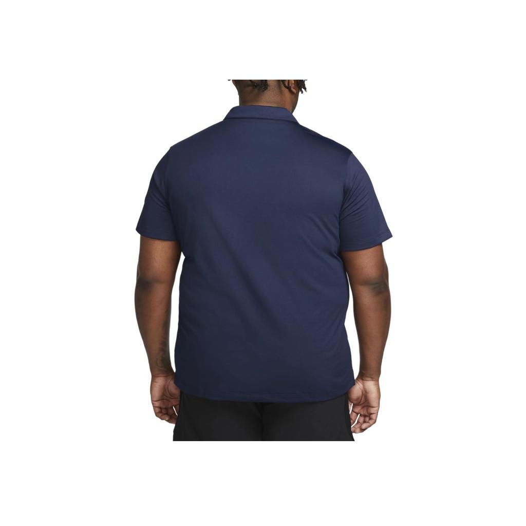 Nike Solid Logo Print Short Sleeve Polo Shirt Men Tops Navy-Blue CT4581-419
