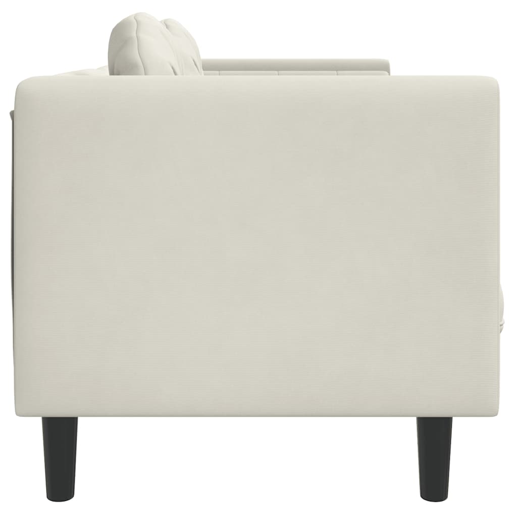 2 Seater Sofa with Cushions Cream Velvet