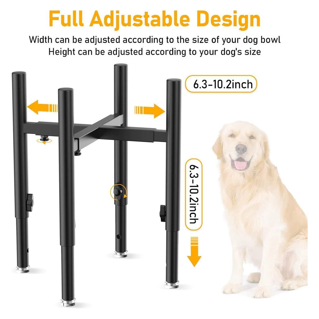Pet Bowl Holder, Stainless Steel Bowl Holder, Large, Medium And Small Dog Bowl Holder, Detachable And Adjustable In Height,1pc,