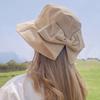 Bowknot Fisherman Hat Summer Sun Protection Wide Brim Solid Color Sunshade Camping Bucket Hat Travel Beach Visors Fashion Hat