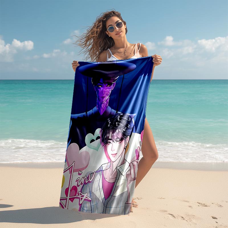 Beach Towel with K-Pop Demon Hunters Pattern - Soft,absorbent,machine Washable Lightweight&Modern,swimming,Travel Essentials