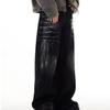 Old tie-dye wide-leg jeans men's American retro high street pendant feeling lazy wind mopping trousers