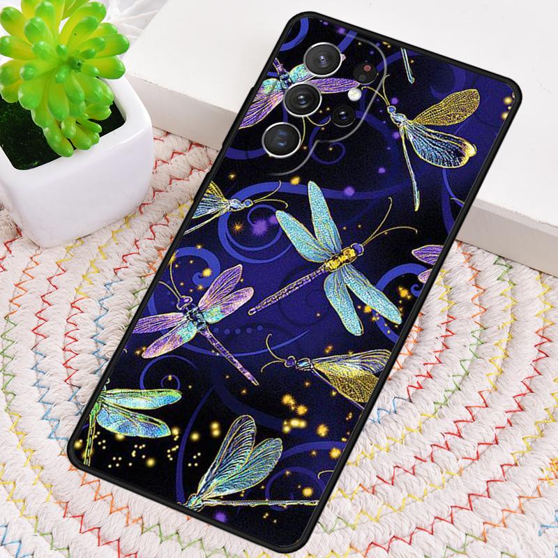 Färgglatt trollsländefodral för Samsung Galaxy note 10 pro S26 Ultra S23 S24 FE S25 S21 S22 PLUS stötsäkert skal