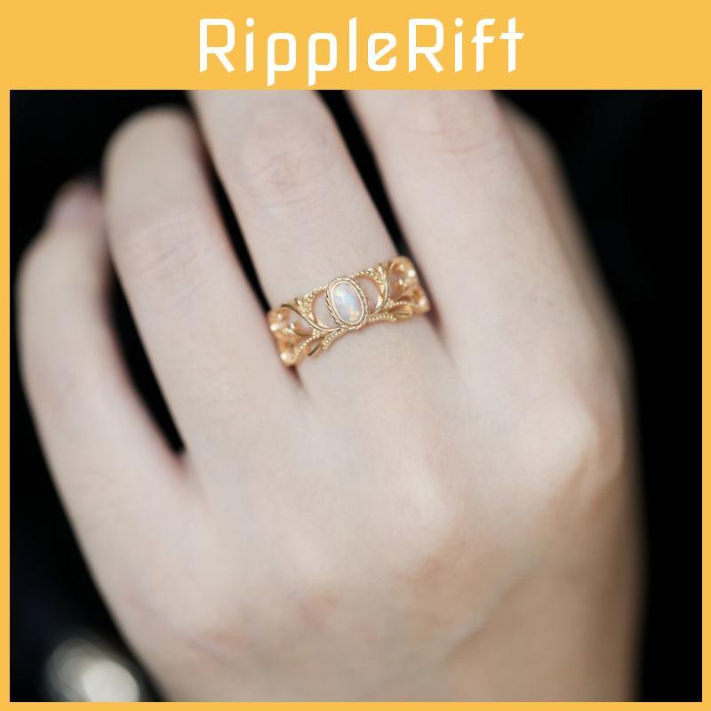 Stunning Retro Pattern Copper Ring For Women Adjustable Size Fashionable Geometry Design