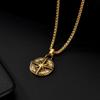 New Retro Compass Stainless Steel Chain Necklace Personalized Hip-hop Punk Style Long Fashion