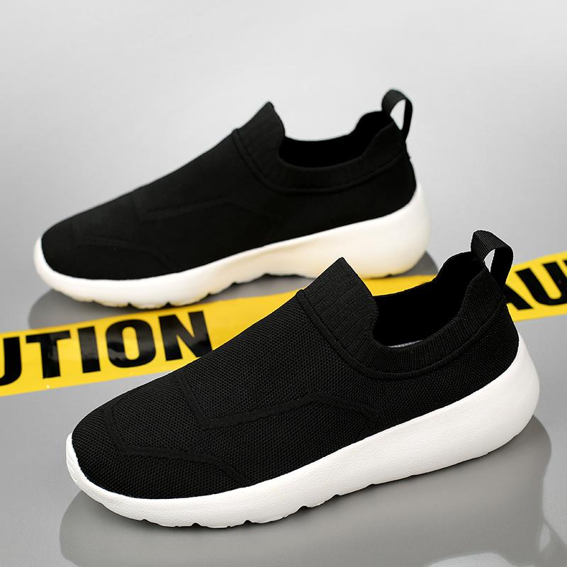 Fashion Outdoor Men Casual Canvas Shoes Lightweight Summer Mesh Shoes Breathable Slip on Flats Breathable Men Walking Shoes Soft Loafers