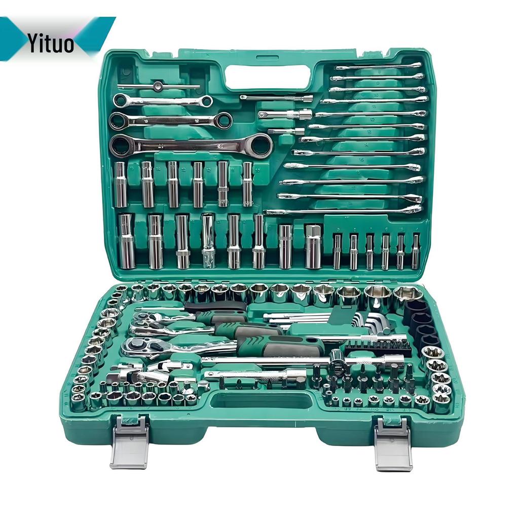 151/172-Piece Ratchet Socket and Wrench Tool Set for Auto Repair