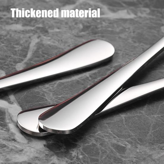 Stainless Steel Spoon High Precision Mirror Polished Spoon Comfortable Curved Long Handle Round Spoon for Home Restaurant