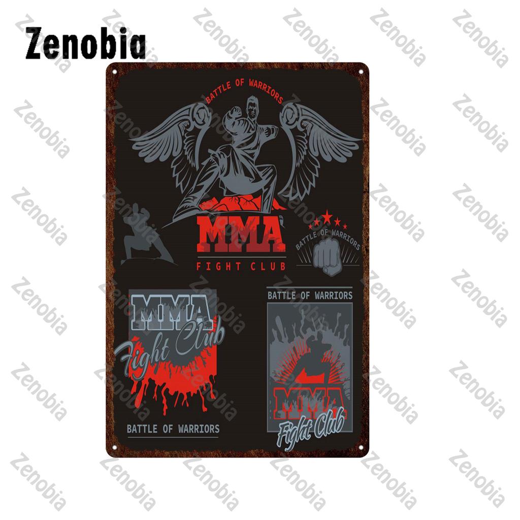 Metal Sign Mma Mixed Martial Arts Fight Club Metal Poster Tin Signs Vintage Plaque Decorative Plate Boxing Ring Club Gym Decor