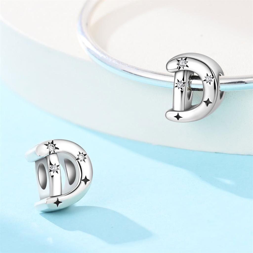 Copper Original 26 Alphabet A-Z Letters Charms Star Zircon Beads Fit Diy Bracelet Fashion Birthday Jewelry For Women Gifts