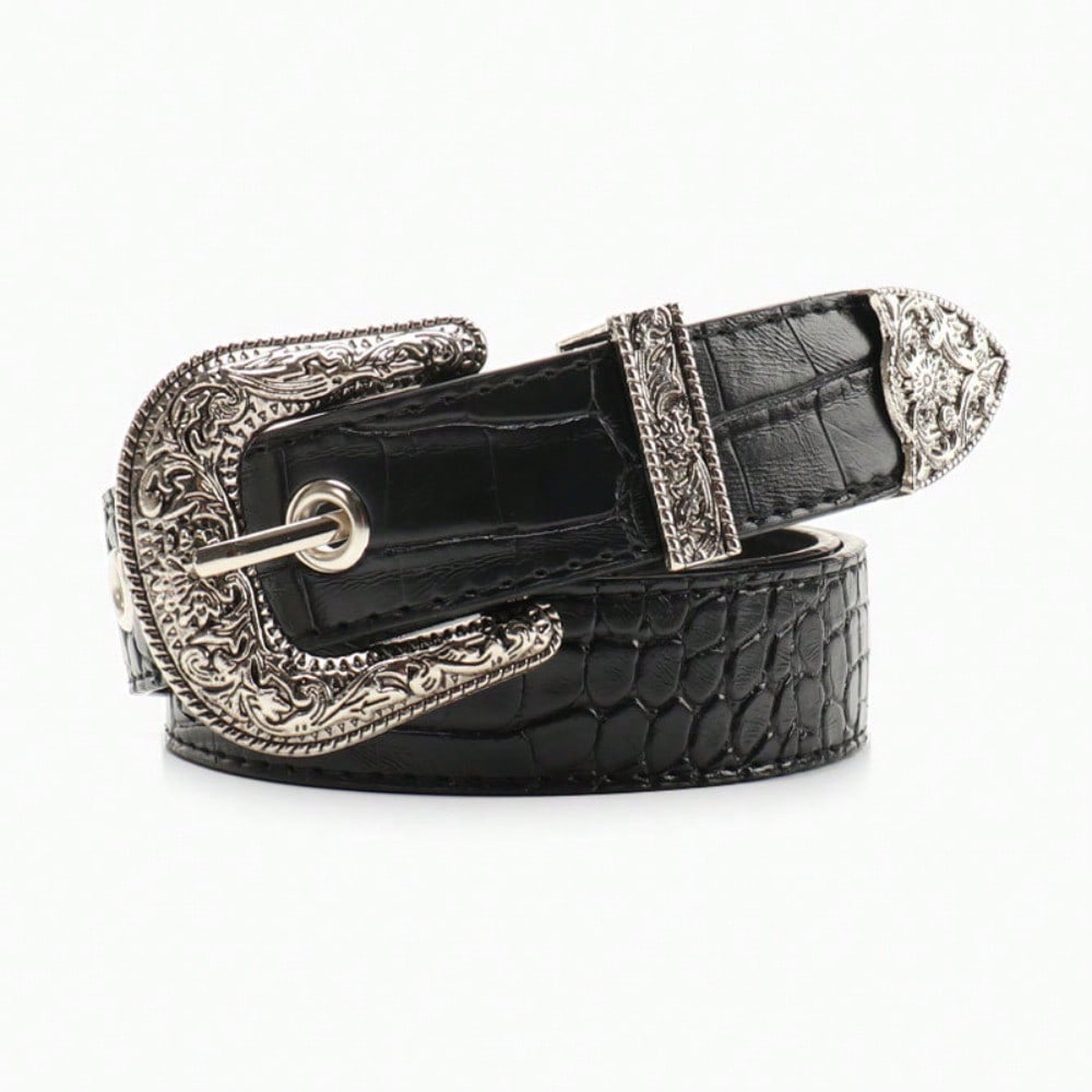 Retro Style Belt Women's Engraved Women's Belt Versatile Jeans Decorative Belt