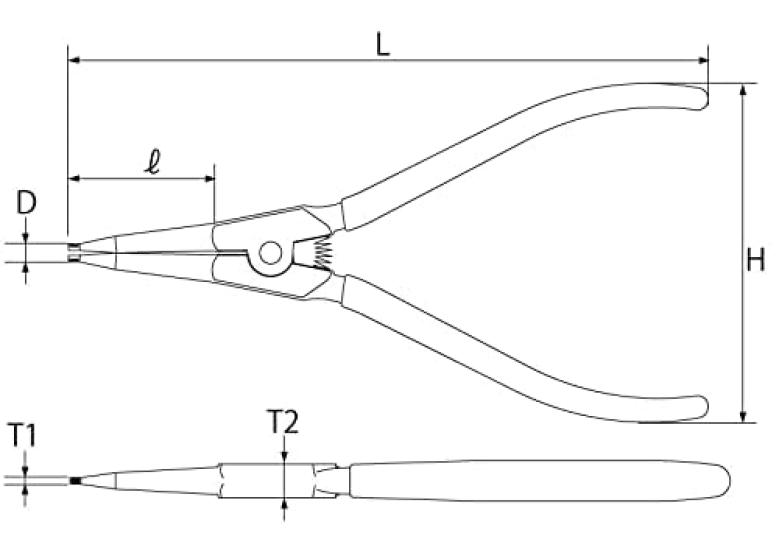 TOP Industrial Snap Ring Shaft Straight Fits Made in Japan (TOP) Pliers, Type, Jaws, 3-9mm Rings, 1.8mm Tip, Ultra-Fine Type, C-Ring Pliers, Reel,