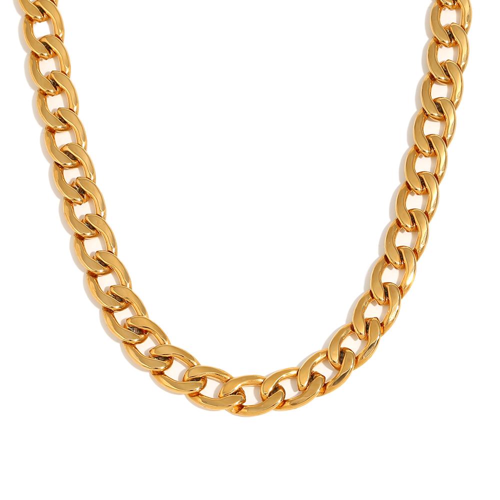 

MamacitaSlay Classic Minimalist 40cm Single Chain Waterproof necklace one piece stainless steel women s jewelry gifts for women 40cm золотий