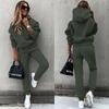 2025 European and American Fashion Long Sleeve Sports and Leisure Hoodie Set Two-piece Set Two Piece Hoodie Set