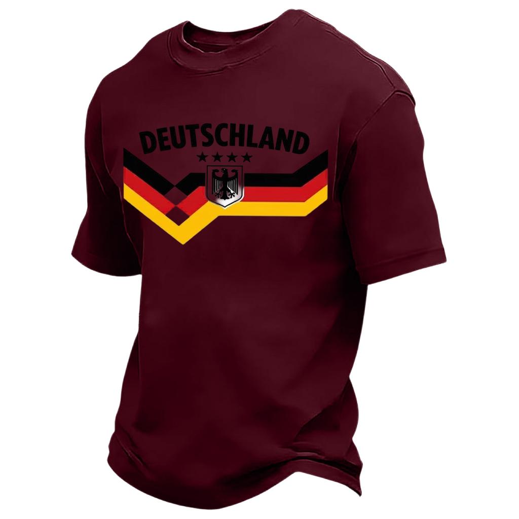 Camiseta Casual de Cuello Redondo para Niños con Estampado de Deutschland Manga Corta para Niños y Niñas Ajuste Suave y Cómodo